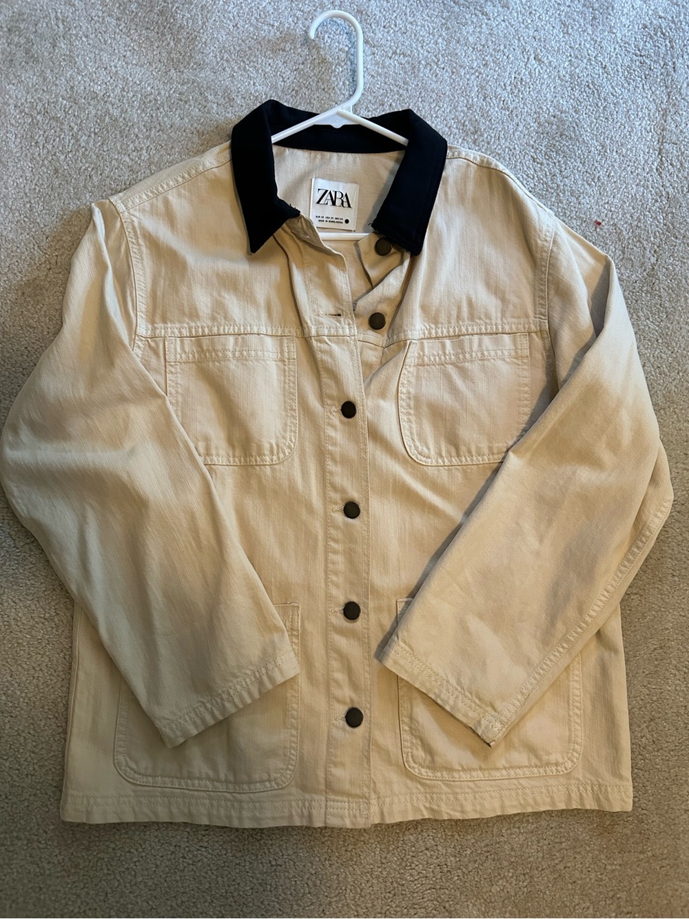 Zara Contrast Collar Utility Jacket